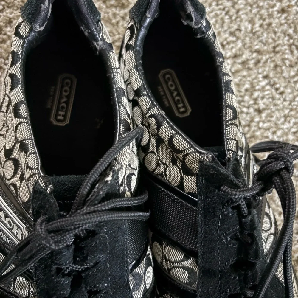 Coach Monogram Black and Cream Sneakers - Picture 2 of 4